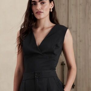 Banana Republic Ponte Bustier V Neck Top